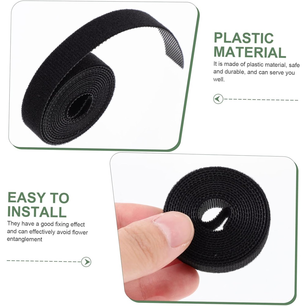 Self Adhesive Straps Cable Ties Reusable Cutting And Organizing, 1m (Black) - Image 3