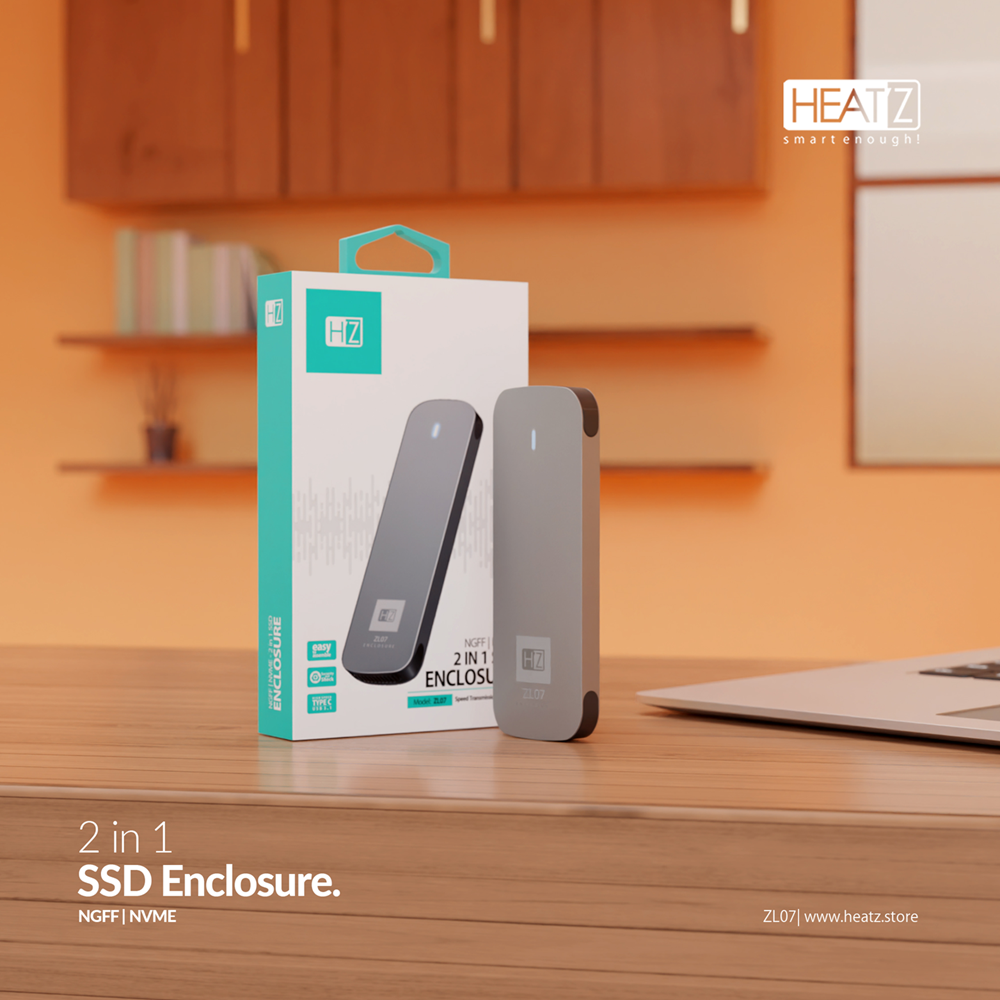 Heatz ZL07 2 in 1 SSD Enclosure - 10 GBPS Speed - Image 2