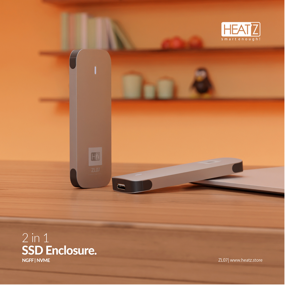 Heatz ZL07 2 in 1 SSD Enclosure - 10 GBPS Speed