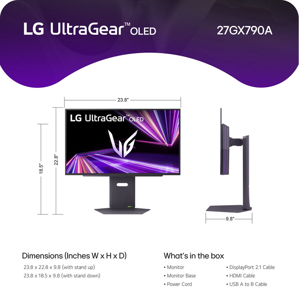 LG 27'' GX790 UltraGear OLED 480Hz 0.03ms 2K DisplayPort 2.1 Gaming Monitor - Image 10