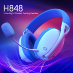 Redragon Ire Pro H848 Ultra-Light Wireless Gaming Headset, Blue/White - Image 2