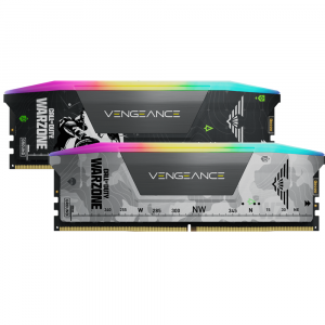 VENGEANCE® RGB 32GB (2x16GB) DDR5 DRAM 6400MT/s CL32 AMD EXPO & Intel XMP Memory Kit CALL OF DUTY®: WARZONE EDITION — Light Grey