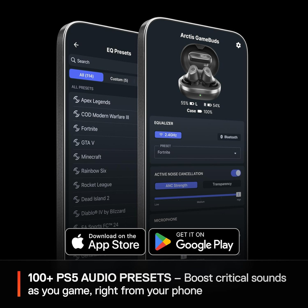 SteelSeries 61680 Arctis GameBuds Earbuds Active Noise Cancelling Gaming Headset - PC, PlayStation, Mobile - Image 4