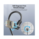 Vention IKLBI Rotatable Cat8 STP Ethernet Patch Cable 40Gbps - 3m - Image 2