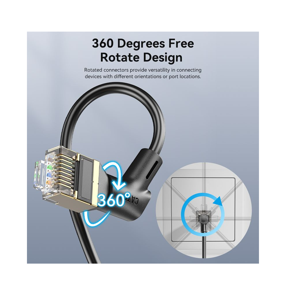 Vention IKLBI Rotatable Cat8 STP Ethernet Patch Cable 40Gbps - 3m - Image 2