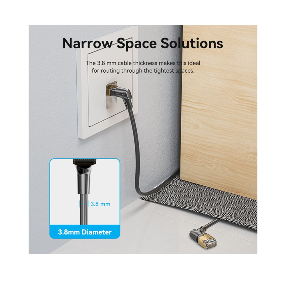 Vention IKLBI Rotatable Cat8 STP Ethernet Patch Cable 40Gbps - 3m - Image 3