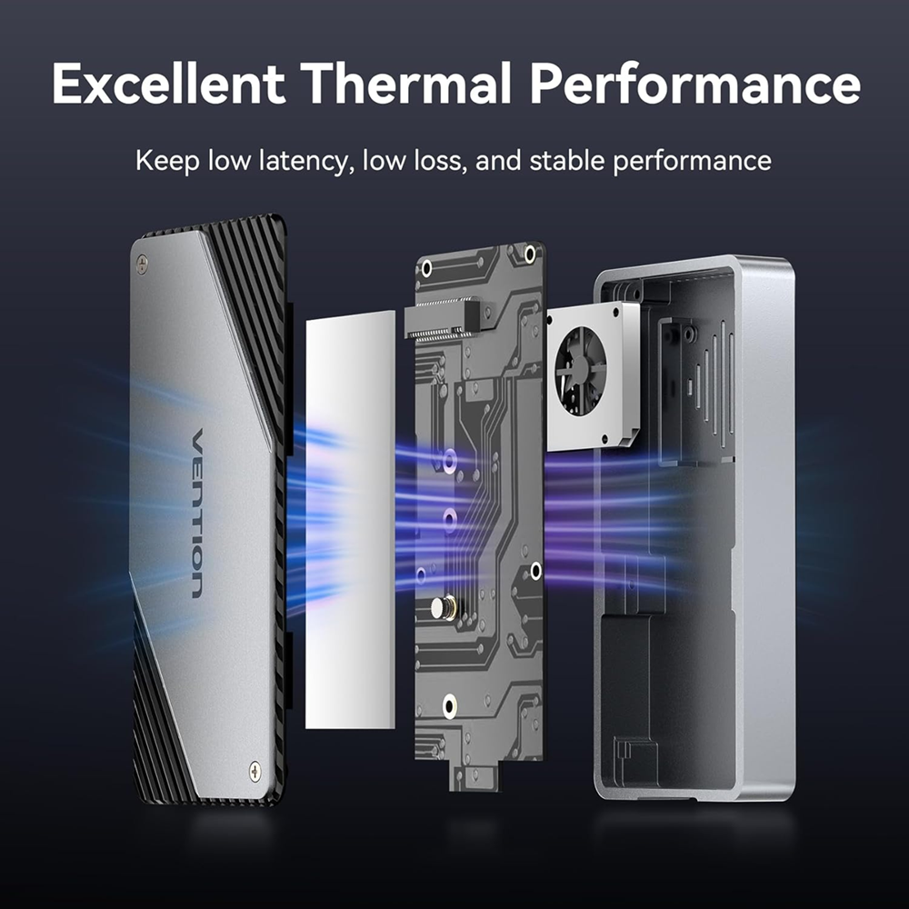 Vention KPZH0 USB 4.0 M.2 NVMe SSD Enclosure Case 40Gbps Max. 8TB Support, USB-C - Image 5