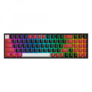 Redragon POLLUX Pro K628 RGB Swappable Wireless Mechanical Gaming Keyboard, Red Switch, - Black