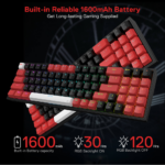 Redragon POLLUX Pro K628 RGB Swappable Wireless Mechanical Gaming Keyboard, Red Switch, - Black - Image 4