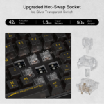 Redragon K658CTB IRELIA PRO 94 Keys Wireless RGB Mechanical Gaming Keyboard 3-Mode, Translucent Custom Switch - Image 2