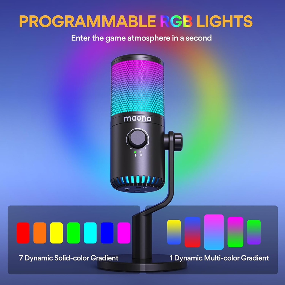 Maono DM30RGB Programmable USB Condenser Gaming Microphone - Black - Image 7