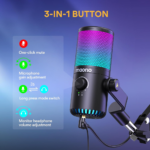 Maono DM30RGB Programmable USB Condenser Gaming Microphone - Black - Image 5