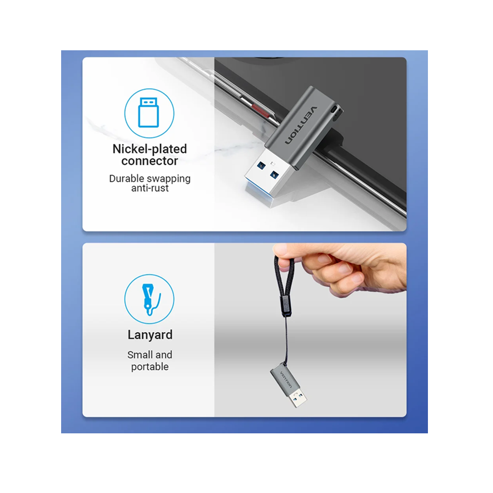 Vention CDPH0 USB-A to USB-C, Male Female Adapter Converter - Image 3