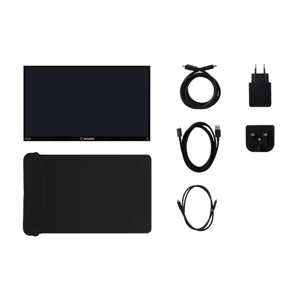 Verbatim 49592 15.6" Touch Portable Monitor IPS FHD, Dual USB-C, HDMI Speaker Touchscreen (OPEN BOX ) - Image 8