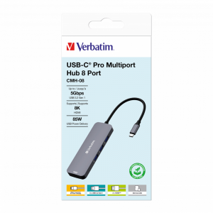 Verbatim 32151 8 Port USB-C Pro Multiport Hub CMH-08