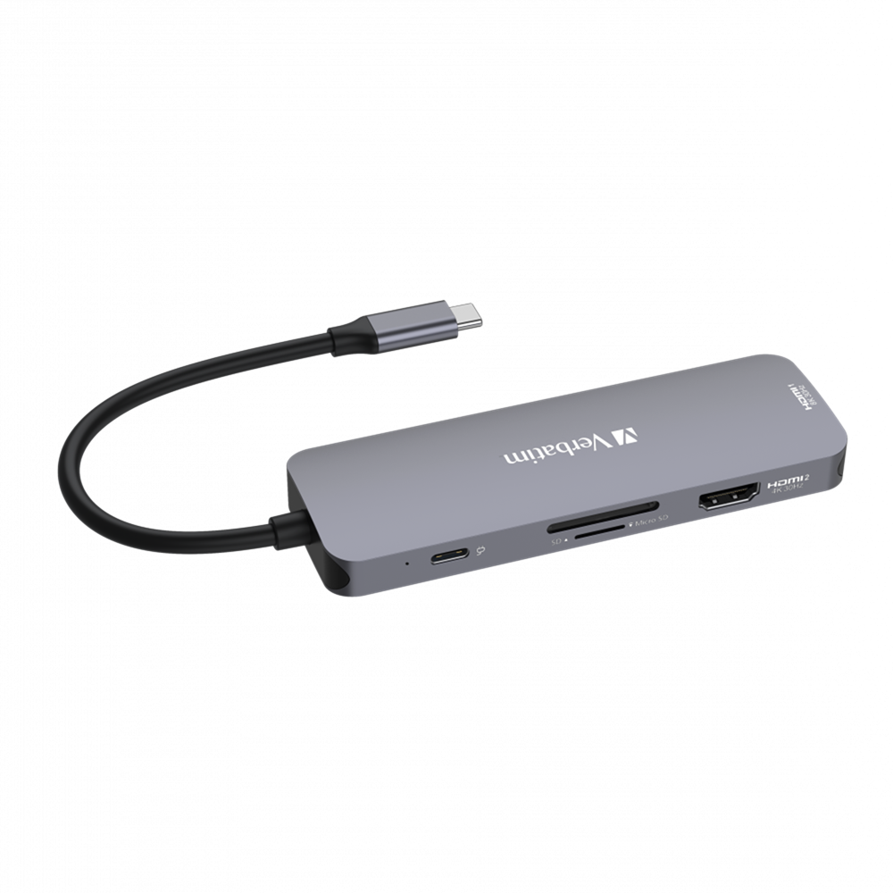 Verbatim 32151 8 Port USB-C Pro Multiport Hub, Dual HDMI, Card Reader, CMH-08 - Image 4