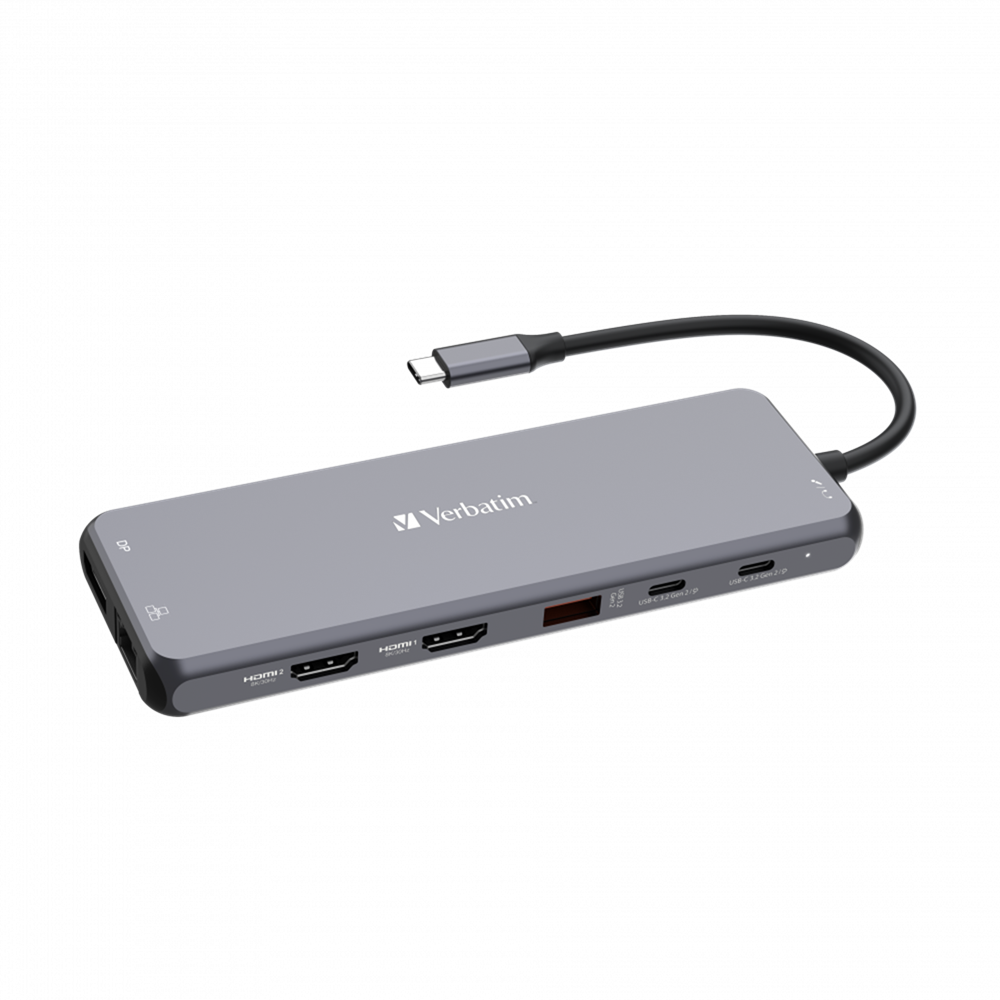 Verbatim 32153 13 Port USB-C Pro Multiport Hub, Dual HDMI, DisplayPort, CMH-13 - Image 3