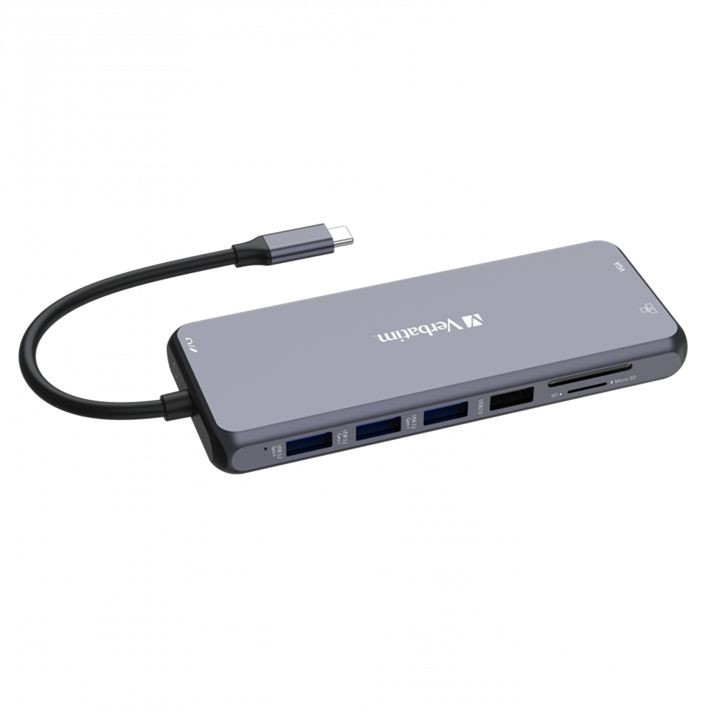 Verbatim 32154 14 Port USB-C Pro Multiport Hub, Dual HDMI, VGA, Card Reader, CMH-14 - Image 4