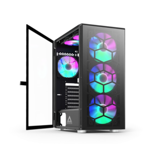 Montech X3 GLASS Black Mid Tower Gaming PC Case - 6-Fans - Image 2