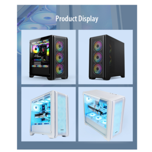 Huntkey GX750A Predator Mid Tower PC Case - White, 4 Fans - Image 5