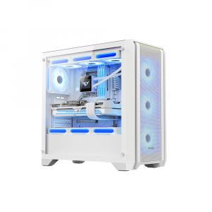 Huntkey GX750A Predator Mid Tower PC Case - White, 4 Fans