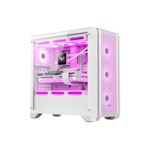 Huntkey GX750A Predator Mid Tower PC Case - White, 4 Fans - Image 2