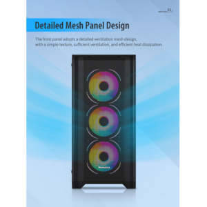 Huntkey GX750A Predator Mid Tower PC Case - White, 4 Fans - Image 4