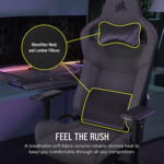 Corsair T3 RUSH Fabric Gaming Chair (Grey/Charcoal), 120kg - Image 2