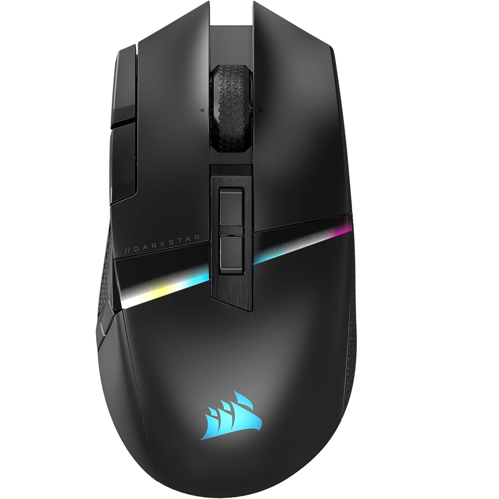 CORSAIR DARKSTAR Wireless MMO/MOBA Gaming Mouse (26,000 DPI Optical Sensor, 15 programmable Buttons, Sub-1ms Slipstream Wireless or Bluetooth®)
