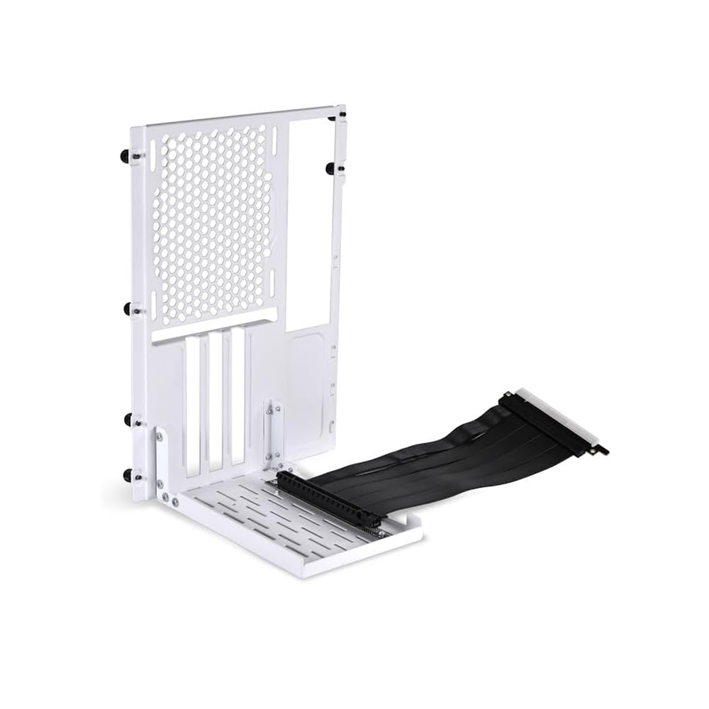 O11DM-1W.40 LIAN LI O11D Mini PCIe 4.0 Riser Cable Vertical GPU Bracket Kit - White - Image 1