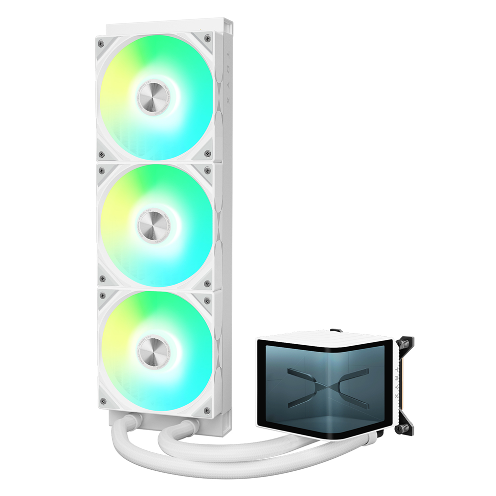 TRYX Panorama 360 ARGB White All In One liquid CPU Cooler 3D Display - 360mm - Image 2