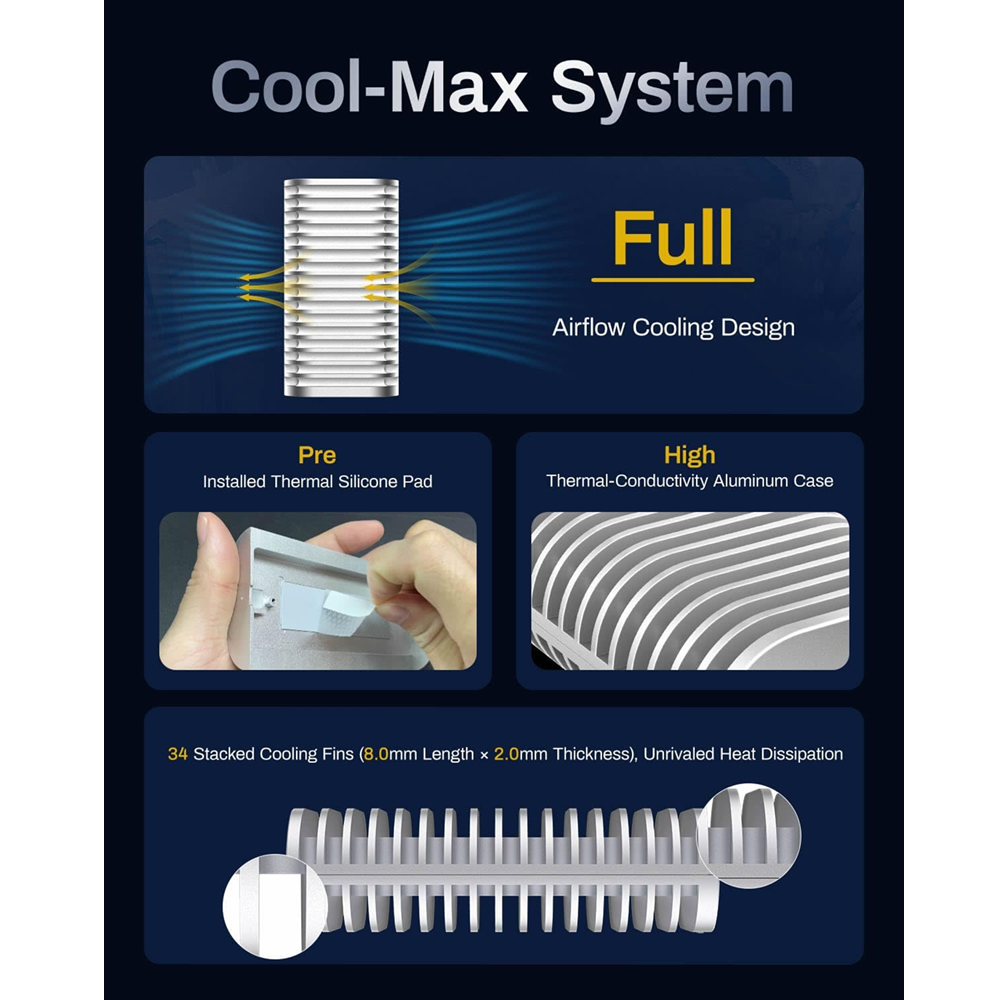 TerraMaster D1 SSD Plus USB-C 4.0 M.2 NVME Portable High Speed SSD Enclosure Case, 40Gbps Max. 8TB Support - Image 7