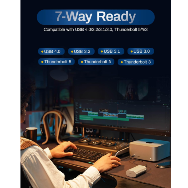 TerraMaster D1 SSD Plus USB-C 4.0 M.2 NVME Portable High Speed SSD Enclosure Case, 40Gbps Max. 8TB Support - Image 4