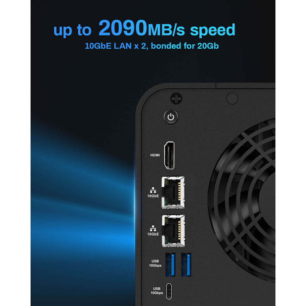 TerraMaster F4424 Max Intel i5-1235U 4-Bay High Performance Hybrid NAS Enclosure Case with RAID, 8GB RAM DDR5, 10Gbps, HDMI Ports - Image 3