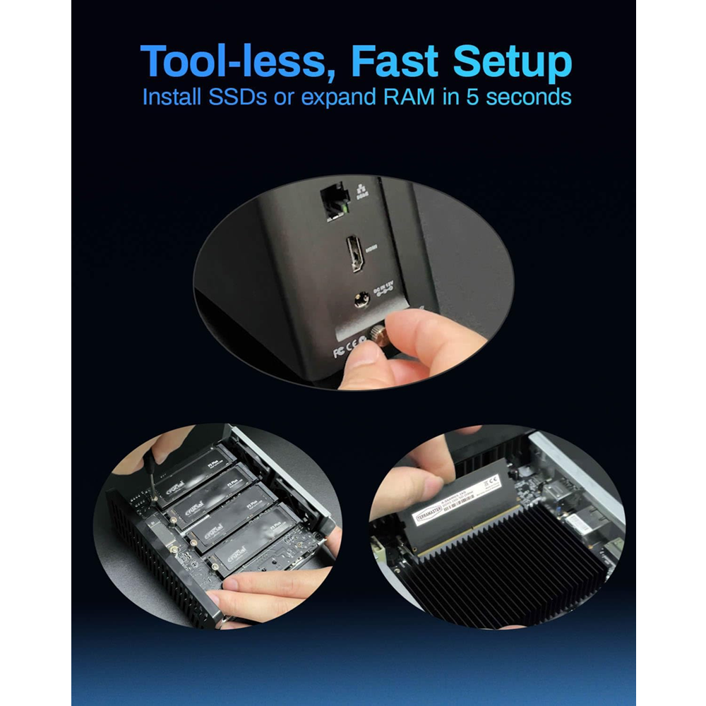 TerraMaster F4 SSD 4-Bay M.2 NVME NAS Enclosure Case with RAID, 8GB RAM DDR5, 5Gbps, HDMI 4K 60fps - Image 5