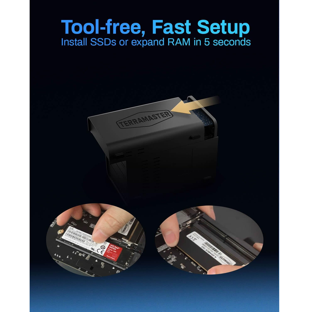 TerraMaster F6424 Max Intel i5-1235U 6-Bay High Performance Hybrid NAS Enclosure Case with RAID, 8GB RAM DDR5, 10Gbps, HDMI Ports - Image 3