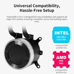 Lian Li HydroShift II LCD-C 360N AIO Cooler (Black) (Fanless) - Image 5