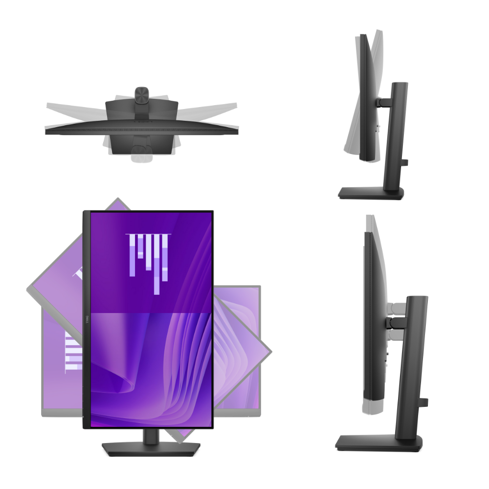 Dell Pro 24" E2425HSM Adjustable Stand IPS 100Hz FHD 5ms Speaker Eye Comfort Rotatable Monitor, DisplayPort / HDMI / VGA Ports - Image 2