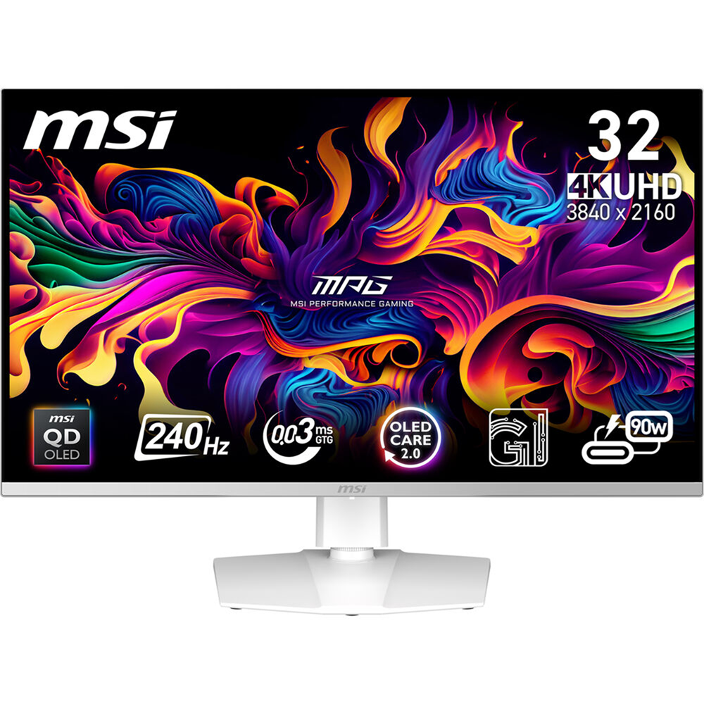 MSI MPG 321URXW QD-OLED 32" 4K 240 Hz Gaming Monitor (White)