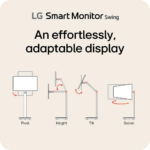LG 32" U889S 4K UHD IPS Touchscreen Smart Monitor Swing with Rolling Stand USB-C 65W webOS Speaker HDR Glare Surface - Image 4