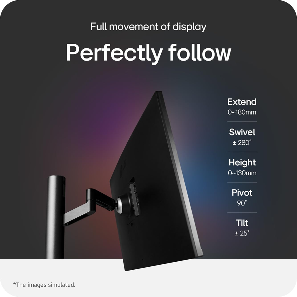 LG 32" UN880 UltraFine 4K 60Hz 5ms Ergo IPS USB-C 60W HDR Speaker Dual HDMI Monitor - Image 8