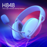Redragon Ire Pro H848 Ultra-Light Wireless Gaming Headset, Grey - Image 2