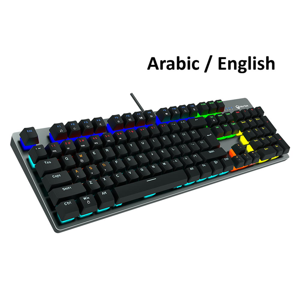 6970344733343 MeeTion MK007 Pro Hot Swap Mechanical Gaming RGB Keyboard, Blue Switch - Arabic/English - Image 1