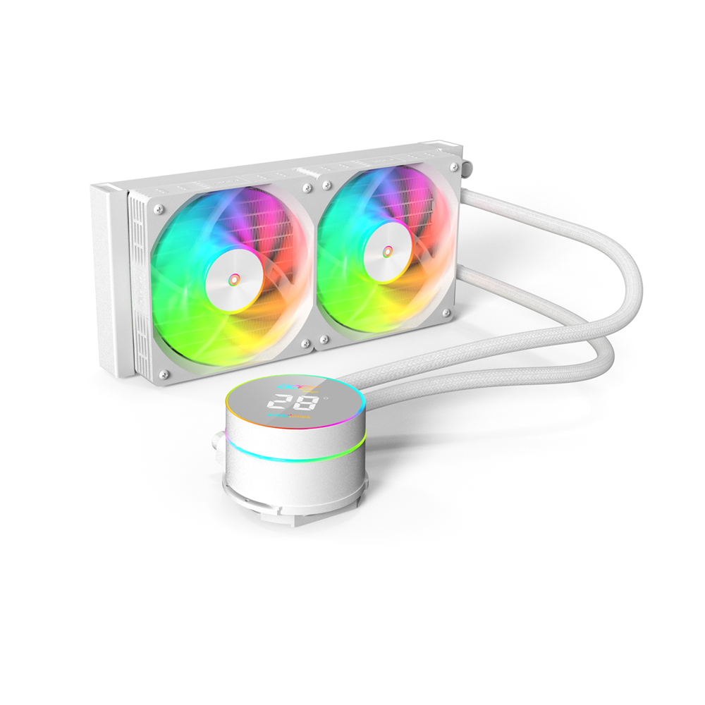 Acer AC240 ARGB all-in-one 240mm CPU Liquid Cooler with Display, White - Image 3