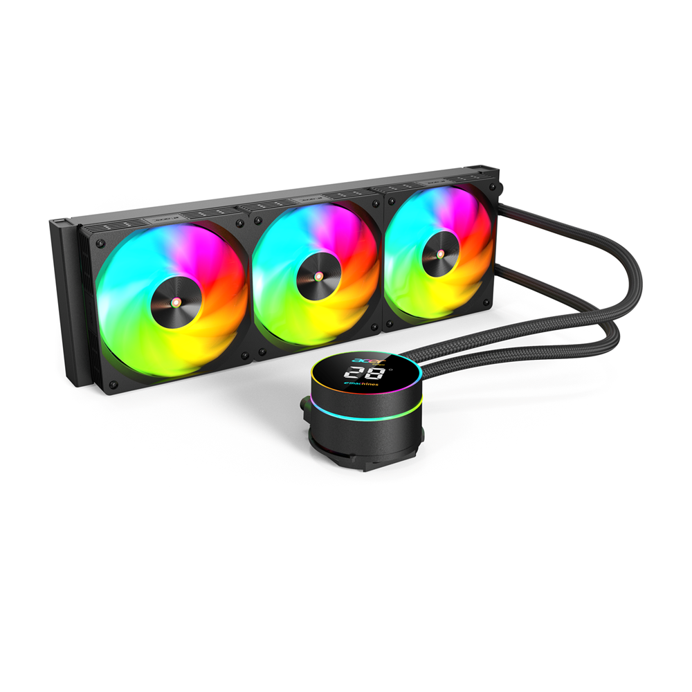 Acer AC360 ARGB all-in-one 360mm CPU Liquid Cooler with Display, Black - Image 3
