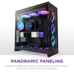 NZXT H9 Flow RGB Large Dual-Chamber Mid-Tower ATX Airflow Case with RGB, 2x Fans (Black) - Image 3