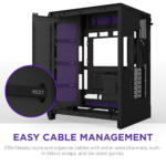 NZXT H9 Flow RGB Large Dual-Chamber Mid-Tower ATX Airflow Case with RGB, 2x Fans (Black) - Image 4