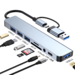 USB-C USB-A 3.0 8in1 HUB Card Reader Aluminum Shell Adapter