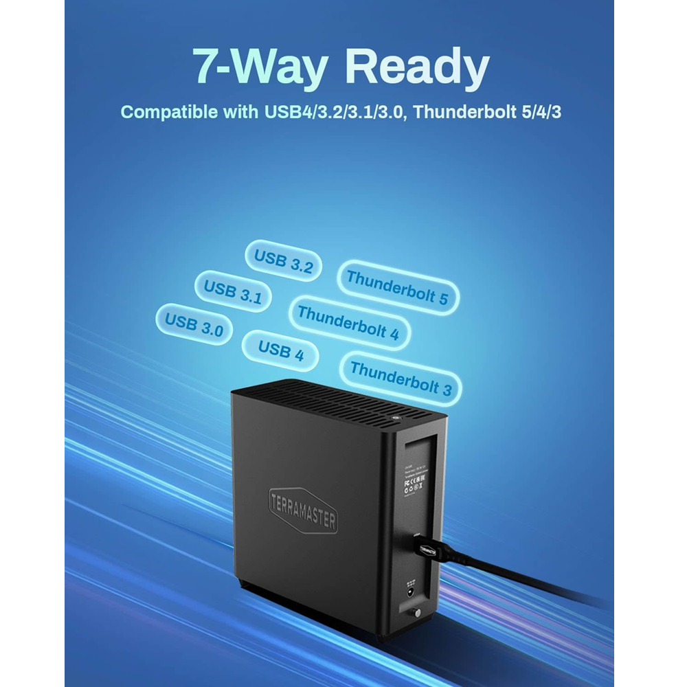 TerraMaster D4 SSD 4-Bay M.2 NVME Enclosure Case, Palm Sized - Image 2