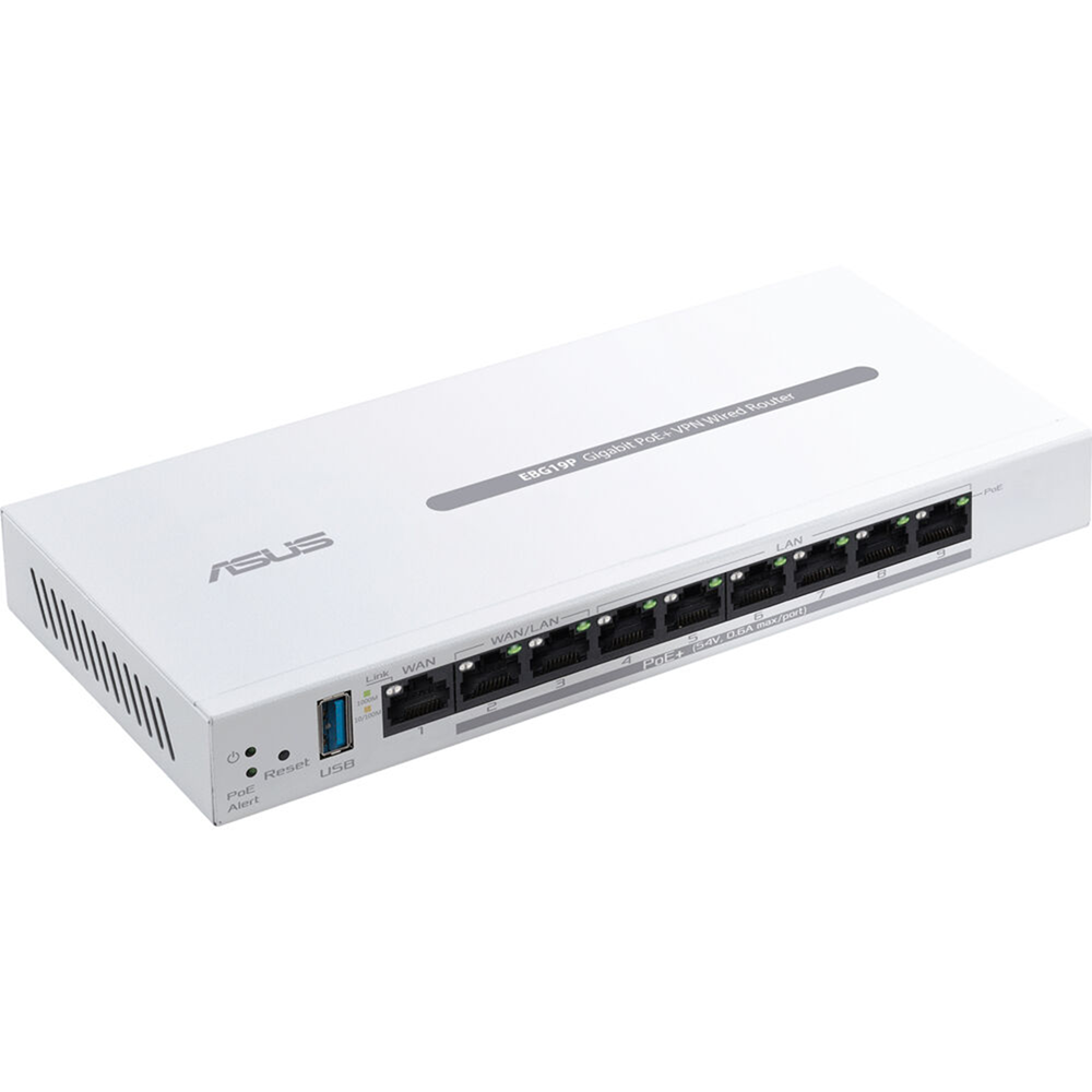 ASUS ExpertWiFi EBG19P Gigabit PoE+ VPN Wired Router, 8 PoE+ ports, 123W, 3 WAN, Load Balance - Image 2
